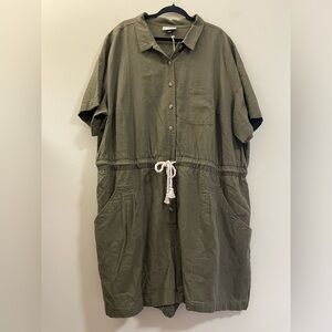 NWT Universal Thread Linen Blend Summer Romper in army‎ green - 3X